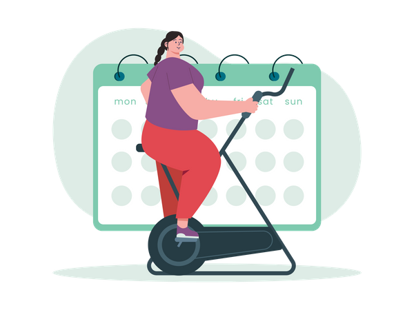 Frau beim Fitnesstraining  Illustration