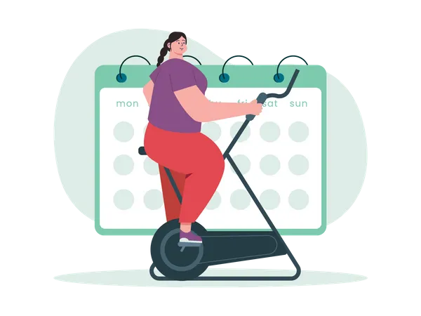 Frau beim Fitnesstraining  Illustration