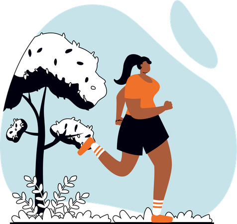 Frau beim morgendlichen Joggen  Illustration