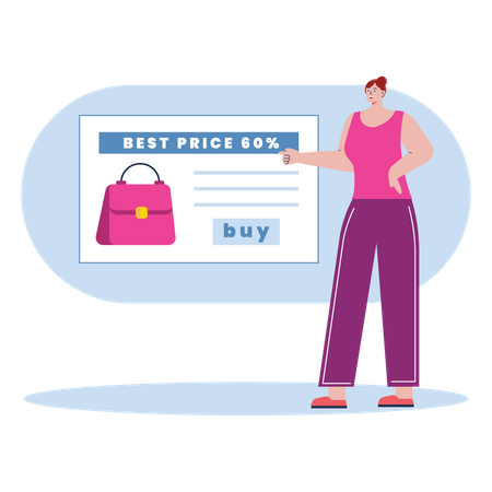 Frau macht Online-Shopping am Black Friday  Illustration