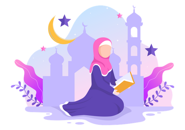 Frau beim Ramadan-Gebet  Illustration