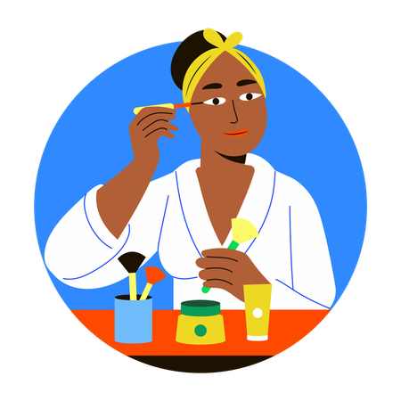 Frau beim Schminken  Illustration