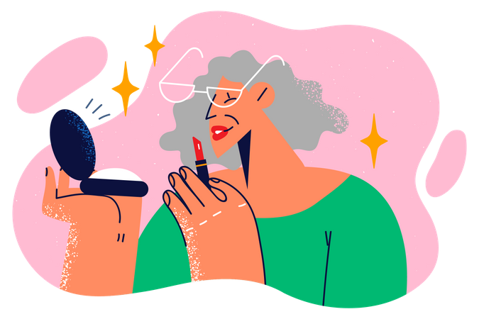 Frau beim Schminken  Illustration