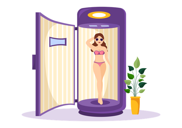 Frau beim Sonnenbaden  Illustration