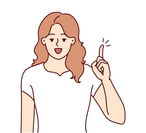 Frau bekommt Idee  Illustration