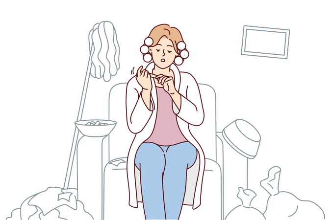 Frau bekommt professionelle Maniküre  Illustration