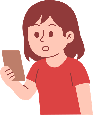 Frau mit Handy  Illustration