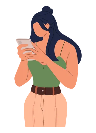 Frau mit Handy  Illustration