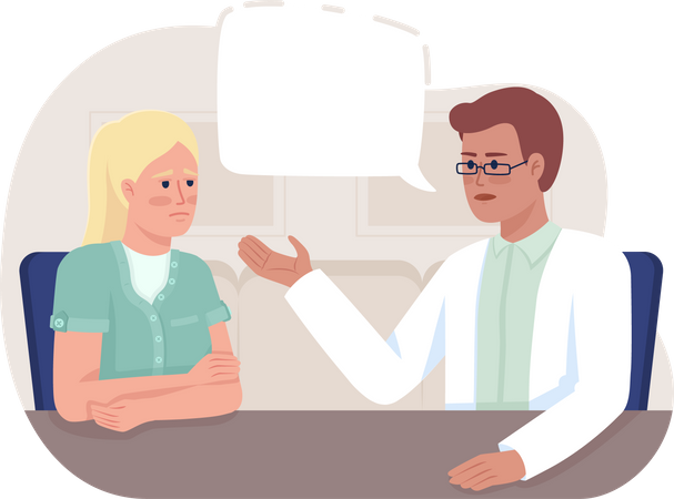 Frau besucht Therapeutin  Illustration