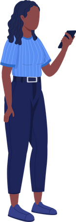 Frau bewegt sich, während sie ihr Smartphone benutzt  Illustration