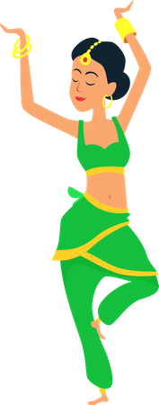 Frau Bharatnatyam Tänzerin  Illustration