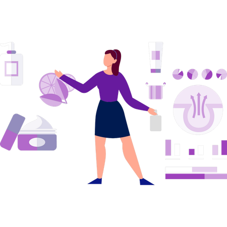 Frau bietet Hautmaske an  Illustration