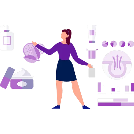 Frau bietet Hautmaske an  Illustration