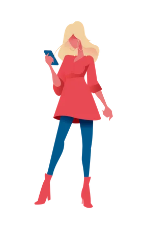 Frau chattet in Social-Media-App  Illustration