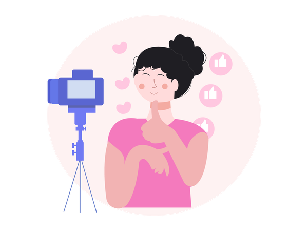 Inhaltserstellerin nimmt Video auf  Illustration