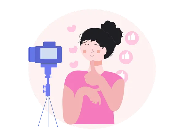 Inhaltserstellerin nimmt Video auf  Illustration