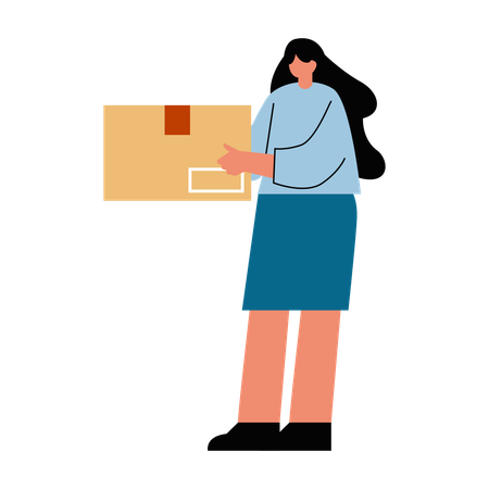 Frau erhält Paket  Illustration