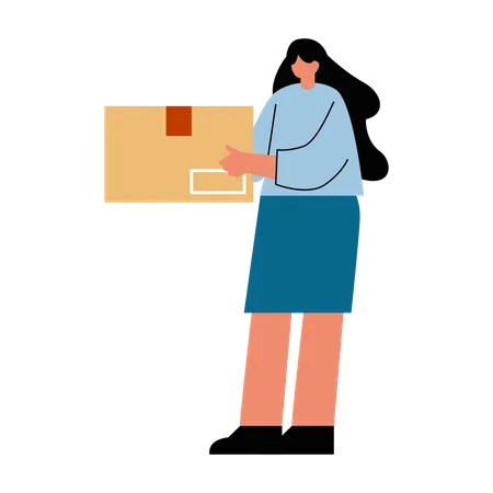 Frau erhält Paket  Illustration