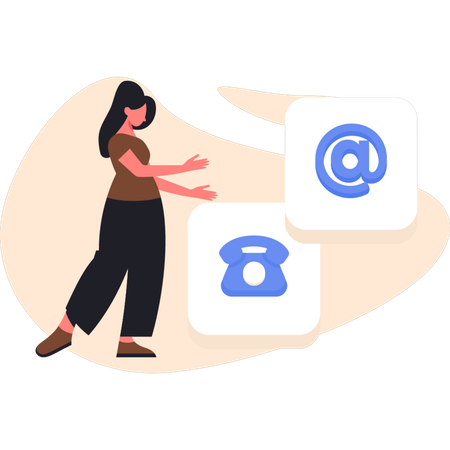 Frau erklärt Servicecenter  Illustration