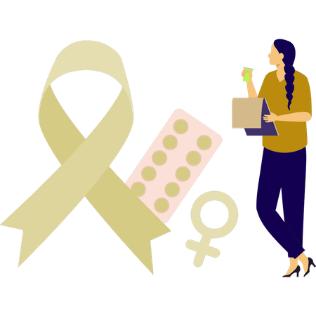 Frau erklärt HIV-Pillen  Illustration