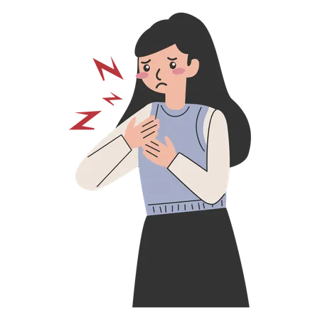 Frau erleidet Herzinfarkt  Illustration