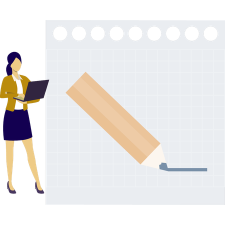 Frau erstellt PDF-Dokument  Illustration