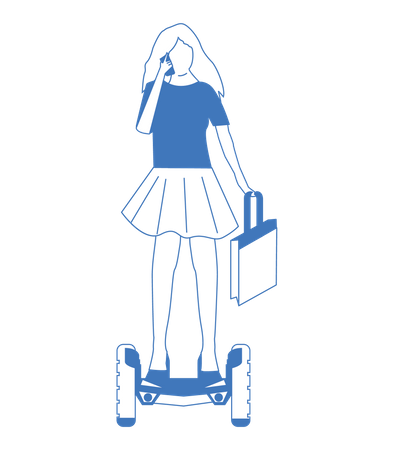 Frau reitet Hoverboard  Illustration