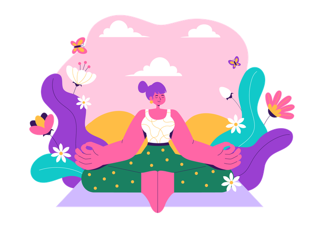 Frau feiert den Internationalen Yoga-Tag  Illustration