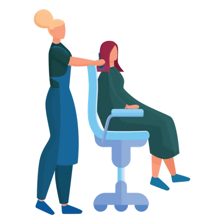 Frau Friseur  Illustration