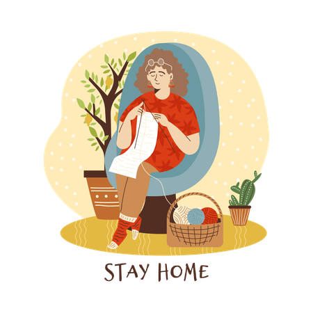 Frau genießt Freizeit  Illustration