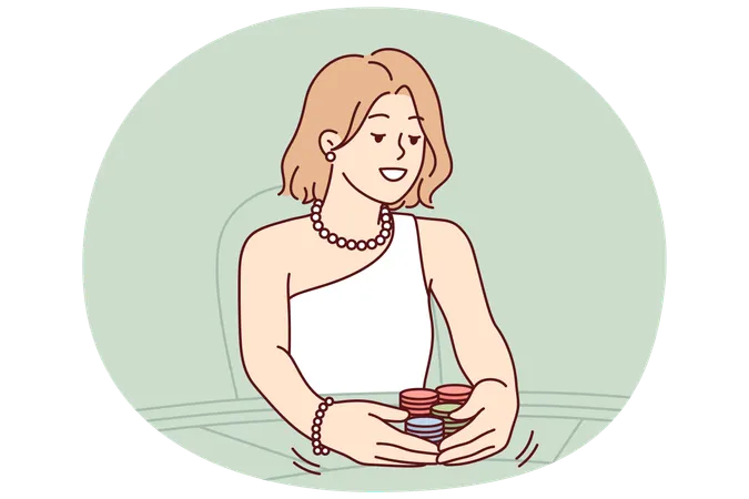Frau spielt im Casino  Illustration