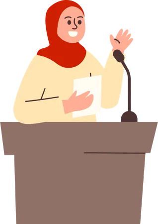 Frau hält Rede  Illustration
