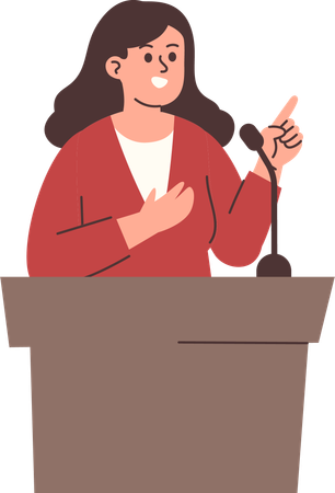 Frau hält Rede  Illustration