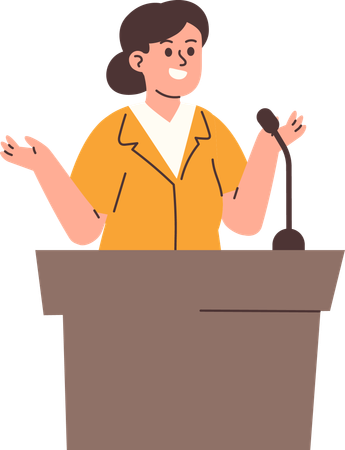 Frau hält Rede  Illustration