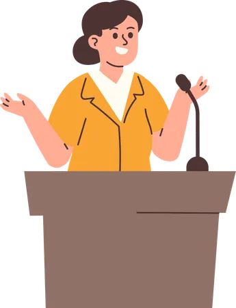 Frau hält Rede  Illustration