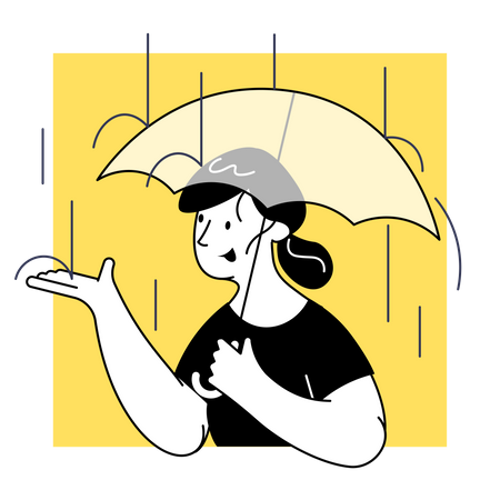 Frau mit Regenschirm  Illustration