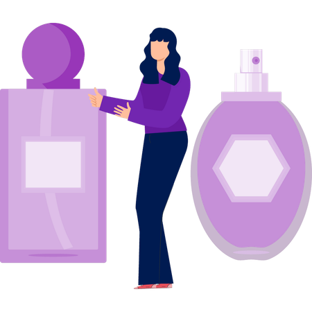 Frau mit Sprühflasche  Illustration