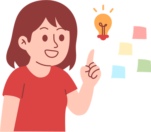 Frau hat eine Idee  Illustration
