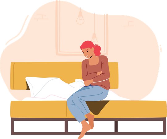 Frau hat Regelkrämpfe  Illustration