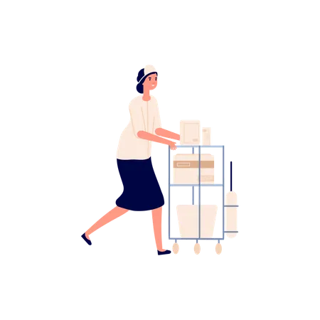 Weibliche Hotelservice-Mitarbeiterin  Illustration