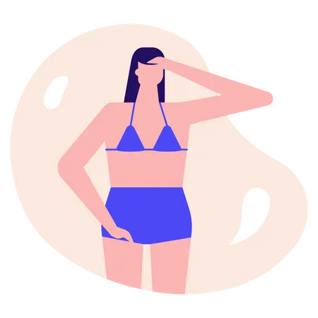 Frau im Badeanzug  Illustration