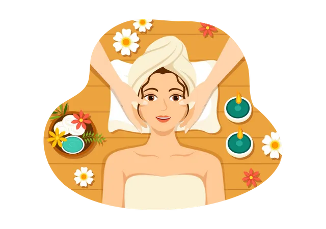 Frau im Beauty-Spa  Illustration