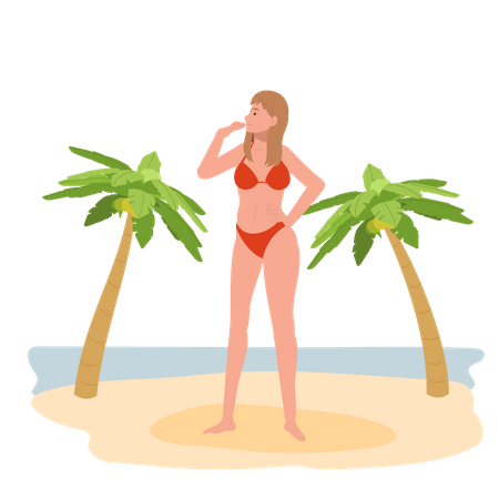 Frau im Bikini  Illustration