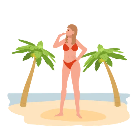 Frau im Bikini  Illustration