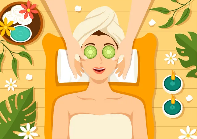 Frau im Schönheits-Spa  Illustration