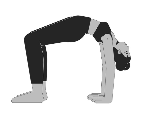 Frau in Brücken-Yogapose  Illustration