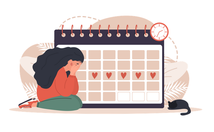 Frau in der Periode  Illustration