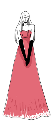 Frau in Designerkleidung  Illustration