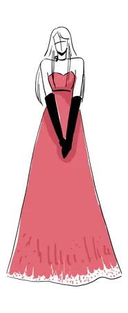 Frau in Designerkleidung  Illustration