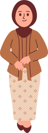 Frau in Kebaya-Kleidung  Illustration